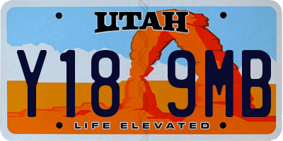 UT license plate Y189MB