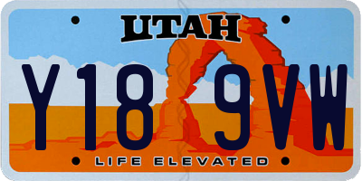 UT license plate Y189VW