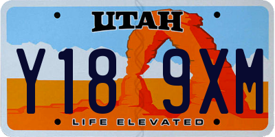 UT license plate Y189XM