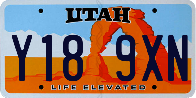 UT license plate Y189XN