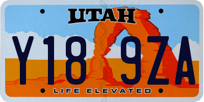 UT license plate Y189ZA