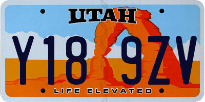 UT license plate Y189ZV