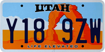 UT license plate Y189ZW
