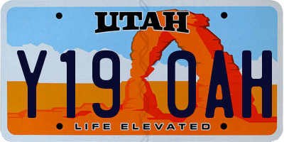 UT license plate Y190AH