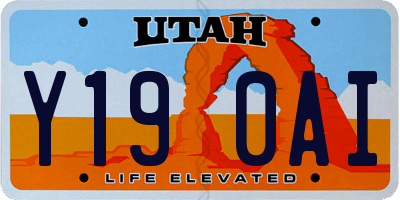 UT license plate Y190AI
