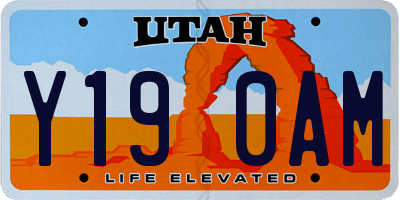 UT license plate Y190AM