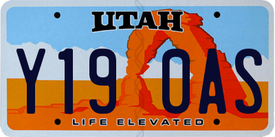 UT license plate Y190AS