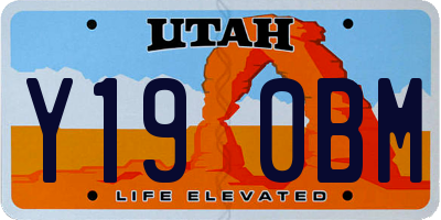 UT license plate Y190BM