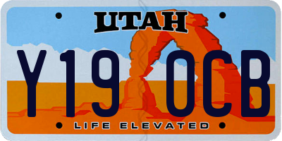 UT license plate Y190CB