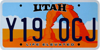UT license plate Y190CJ