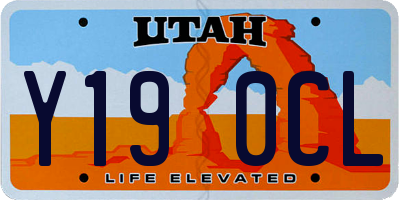 UT license plate Y190CL