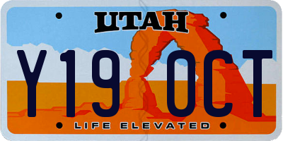 UT license plate Y190CT