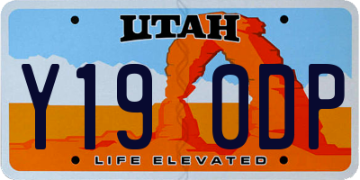 UT license plate Y190DP