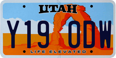 UT license plate Y190DW