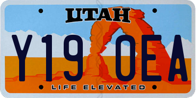 UT license plate Y190EA