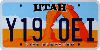 UT license plate Y190EI