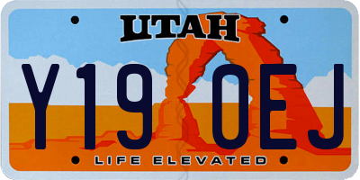 UT license plate Y190EJ