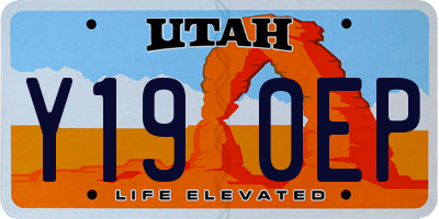 UT license plate Y190EP
