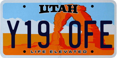 UT license plate Y190FE