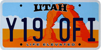 UT license plate Y190FI