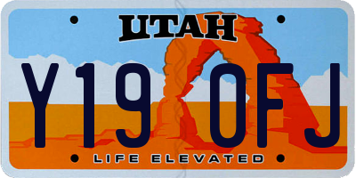 UT license plate Y190FJ