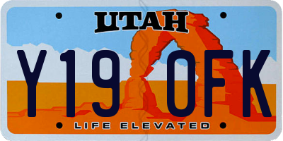UT license plate Y190FK