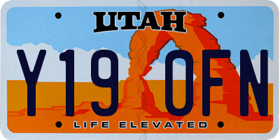UT license plate Y190FN