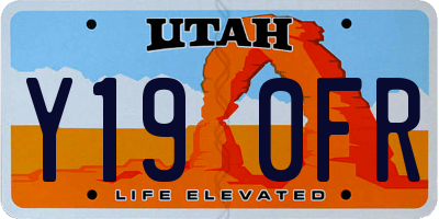 UT license plate Y190FR