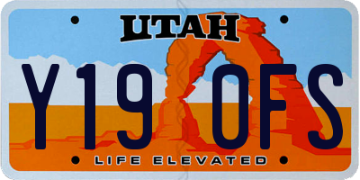 UT license plate Y190FS