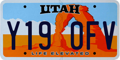 UT license plate Y190FV