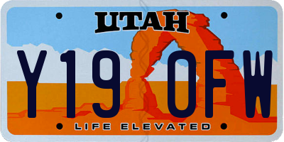 UT license plate Y190FW