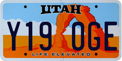 UT license plate Y190GE