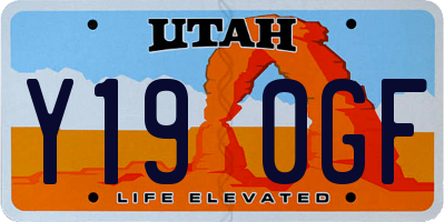 UT license plate Y190GF