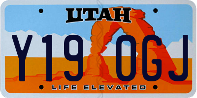 UT license plate Y190GJ