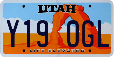 UT license plate Y190GL