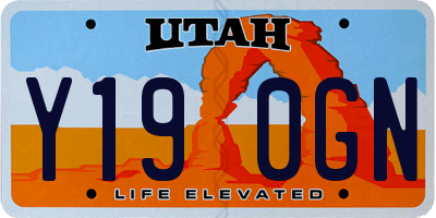 UT license plate Y190GN
