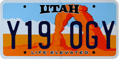 UT license plate Y190GY