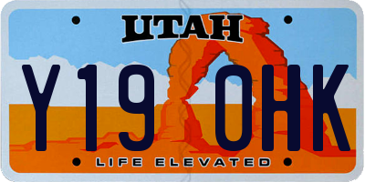 UT license plate Y190HK