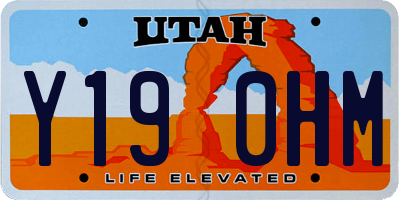UT license plate Y190HM