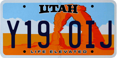 UT license plate Y190IJ