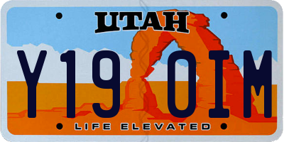 UT license plate Y190IM