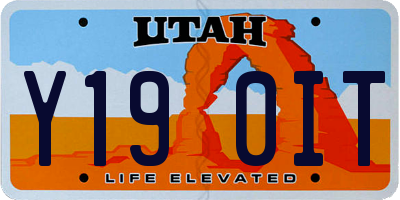 UT license plate Y190IT