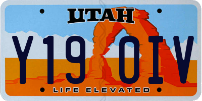 UT license plate Y190IV