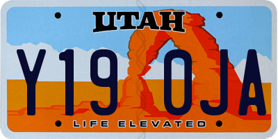 UT license plate Y190JA