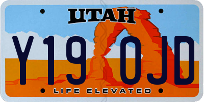UT license plate Y190JD
