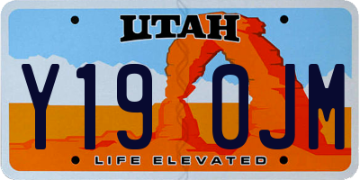 UT license plate Y190JM