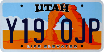 UT license plate Y190JP