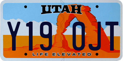 UT license plate Y190JT