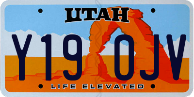 UT license plate Y190JV