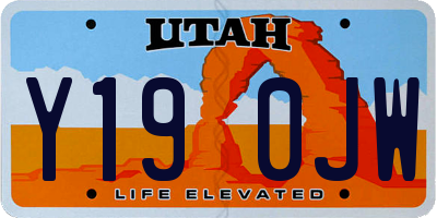 UT license plate Y190JW